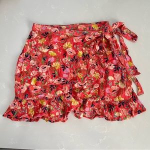 Rip curl wrap floral skirt